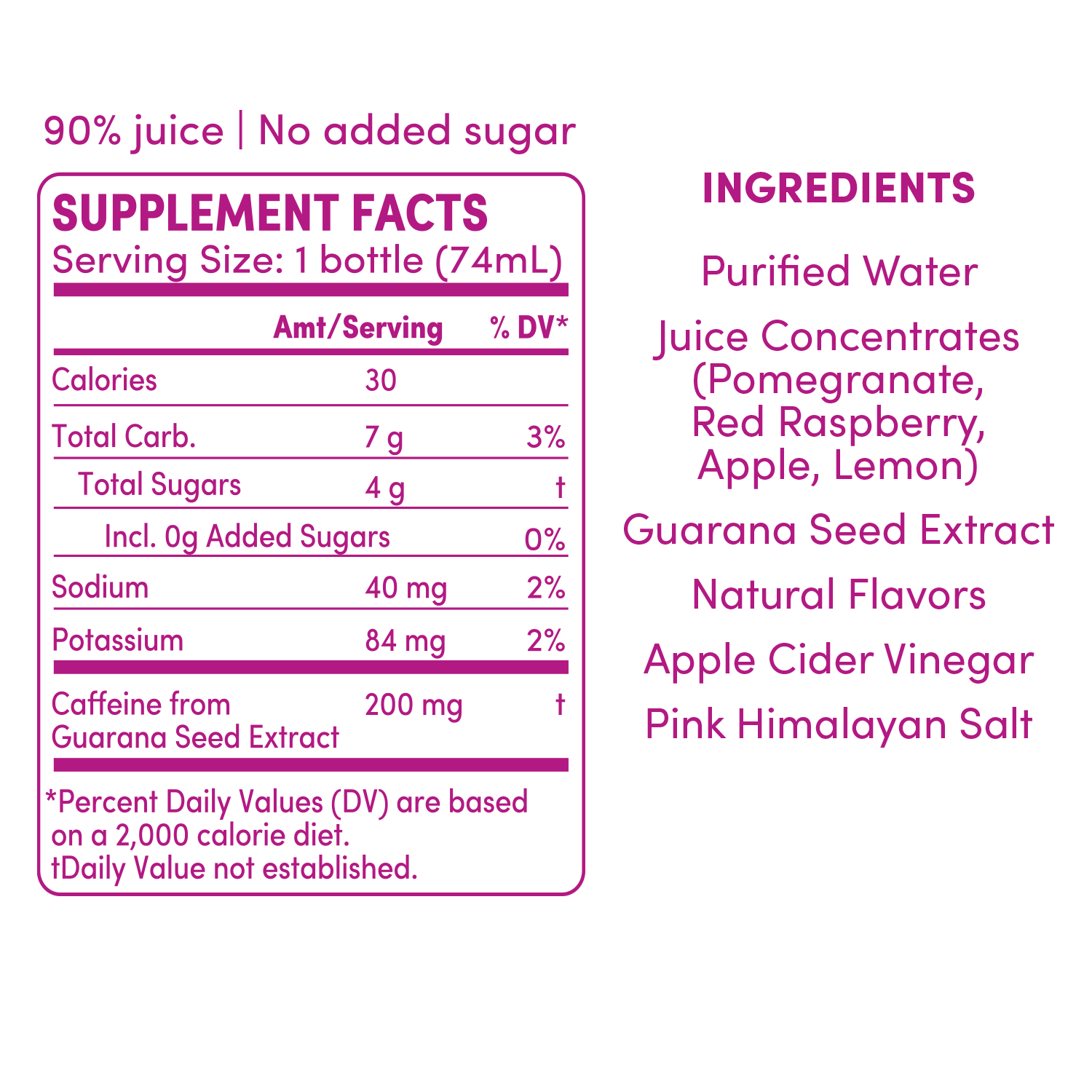 GO BIG, GO BIG, Raspberry Pomegranate, Energy Shot, Supplement Facts